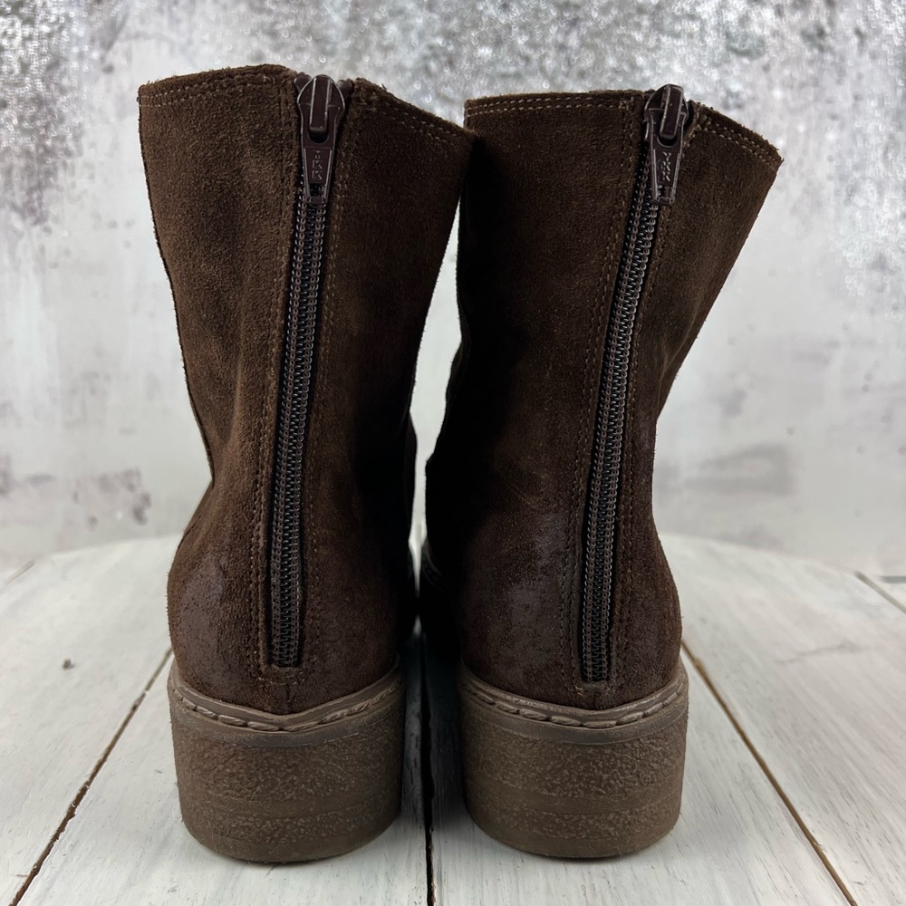 443tst Italian Project Suede Leather Brown Platfo… - image 2